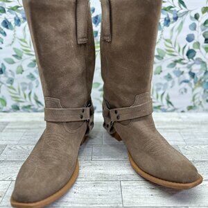 DINGO DI151 Taupe Leather Moto Style Harness Boots - Womens Sz 10M